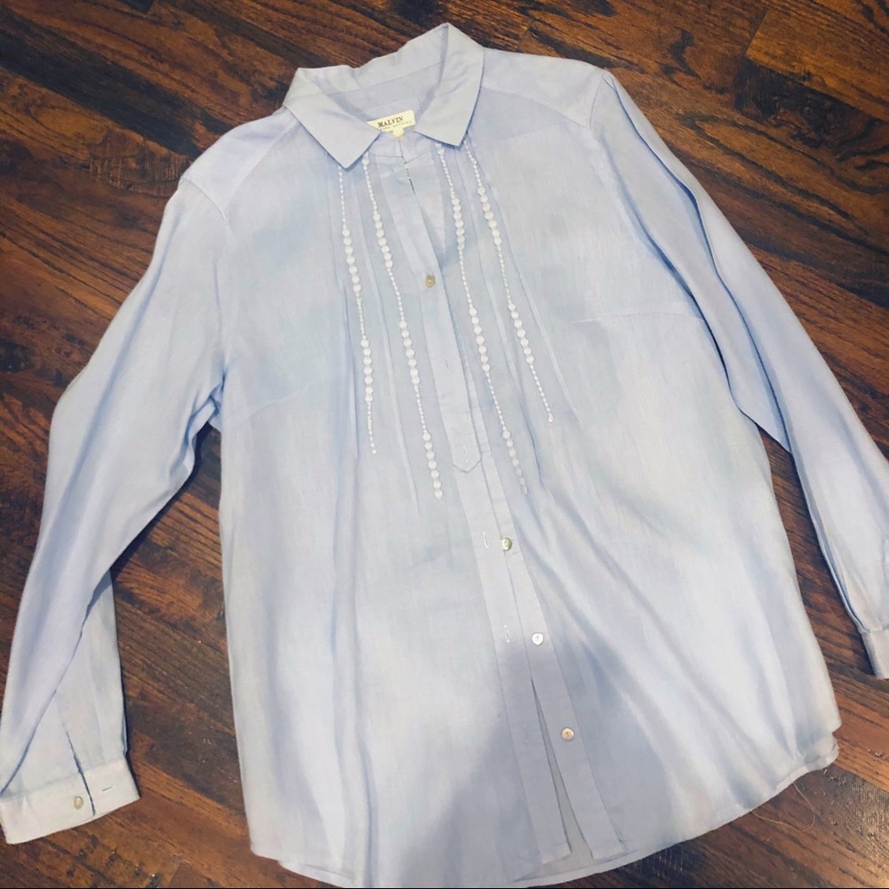 Blue Linen Blouse